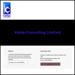 Screen shot of the Keble Consulting Ltd website.