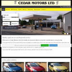 Screen shot of the Cedar Cars Uk Ltd website.