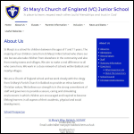Screen shot of the St Mary's Church of England Junior School website.