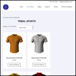 Screen shot of the Tribal Teamwear Ltd website.
