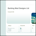 Screen shot of the Barking Mad Designs Ltd website.