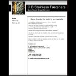 Screen shot of the CB Stainless Fasteners website.