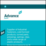 Screen shot of the Advance Spares Ltd website.