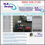 Screen shot of the M.R. Drains Ltd website.