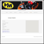 Screen shot of the Hm Racing Ltd website.