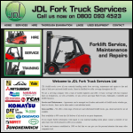 Screen shot of the JDL Fork Truck Services Ltd website.
