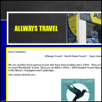 Screen shot of the Allways Travel (London) Ltd website.
