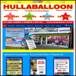 Screen shot of the Hullaballoon website.