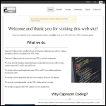 Screen shot of the Capricorn Coding Ltd website.
