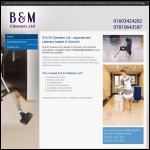 Screen shot of the B & M Cleaners Ltd website.