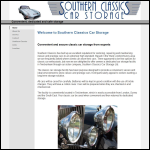 Screen shot of the Southern Classics Car Storage Ltd website.