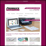 Screen shot of the Promaxx Print-yourself Products website.