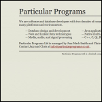Screen shot of the Particular Programs Ltd website.
