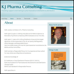 Screen shot of the Kj Pharma Consulting Ltd website.
