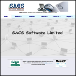 Screen shot of the Sacs Software Ltd website.