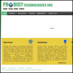 Screen shot of the Prodigy Technologies Ltd website.