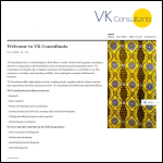 Screen shot of the Vk Consultancy Ltd website.