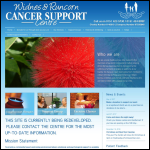 Screen shot of the Widnes & Runcorn Cancer Support Group website.