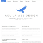 Screen shot of the Aquila Web Design Ltd website.