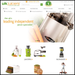 Screen shot of the UK Juicers Ltd website.