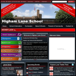 Screen shot of the Higham Lane School website.