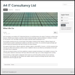 Screen shot of the A4 It Solutions Ltd website.
