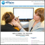 Screen shot of the Devon Hearing Care Ltd website.