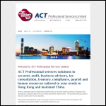 Screen shot of the Act Professional Services Ltd website.