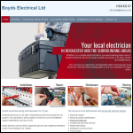 Screen shot of the Boyds Electrical Ltd website.