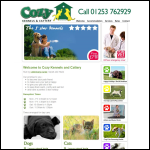 Screen shot of the Cozy Kennels & Cattery Ltd website.