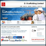 Screen shot of the D. J. Scaffold Ltd website.