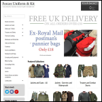 Screen shot of the Forces Uniform & Kit Ltd website.