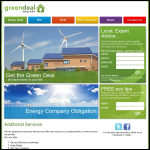 Screen shot of the Green Deal Heating Installers Ltd website.