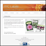 Screen shot of the PPC Labels website.