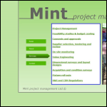 Screen shot of the Mint Project Management Ltd website.