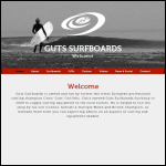 Screen shot of the Guts Surfboards Ltd website.