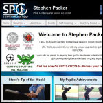 Screen shot of the Stephen Packer Golf Ltd website.