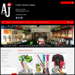 Screen shot of the Aj Sports Gear Ltd website.