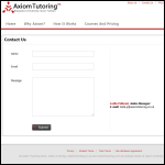 Screen shot of the Axiom Tutoring Ltd website.