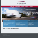 Screen shot of the Superior Couriers UK website.