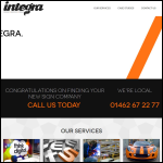 Screen shot of the Integra Signs Ltd website.