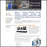 Screen shot of the Venture Precision website.