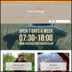 Screen shot of the Picks Cottage Fishery Ltd website.