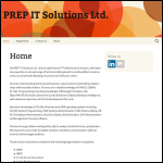 Screen shot of the Prep It Solutions Ltd website.