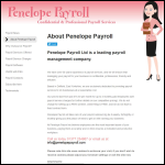 Screen shot of the Penelope Payroll Ltd website.