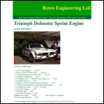 Screen shot of the Retro Engineering Ltd website.