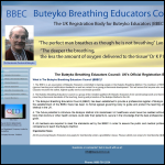 Screen shot of the Buteyko Breathing Educators Council Ltd website.
