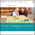 Screen shot of the Warrington Montessori School website.