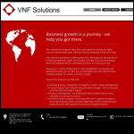 Screen shot of the Vnf Solutions Ltd website.