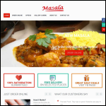 Screen shot of the New Masala Ltd website.